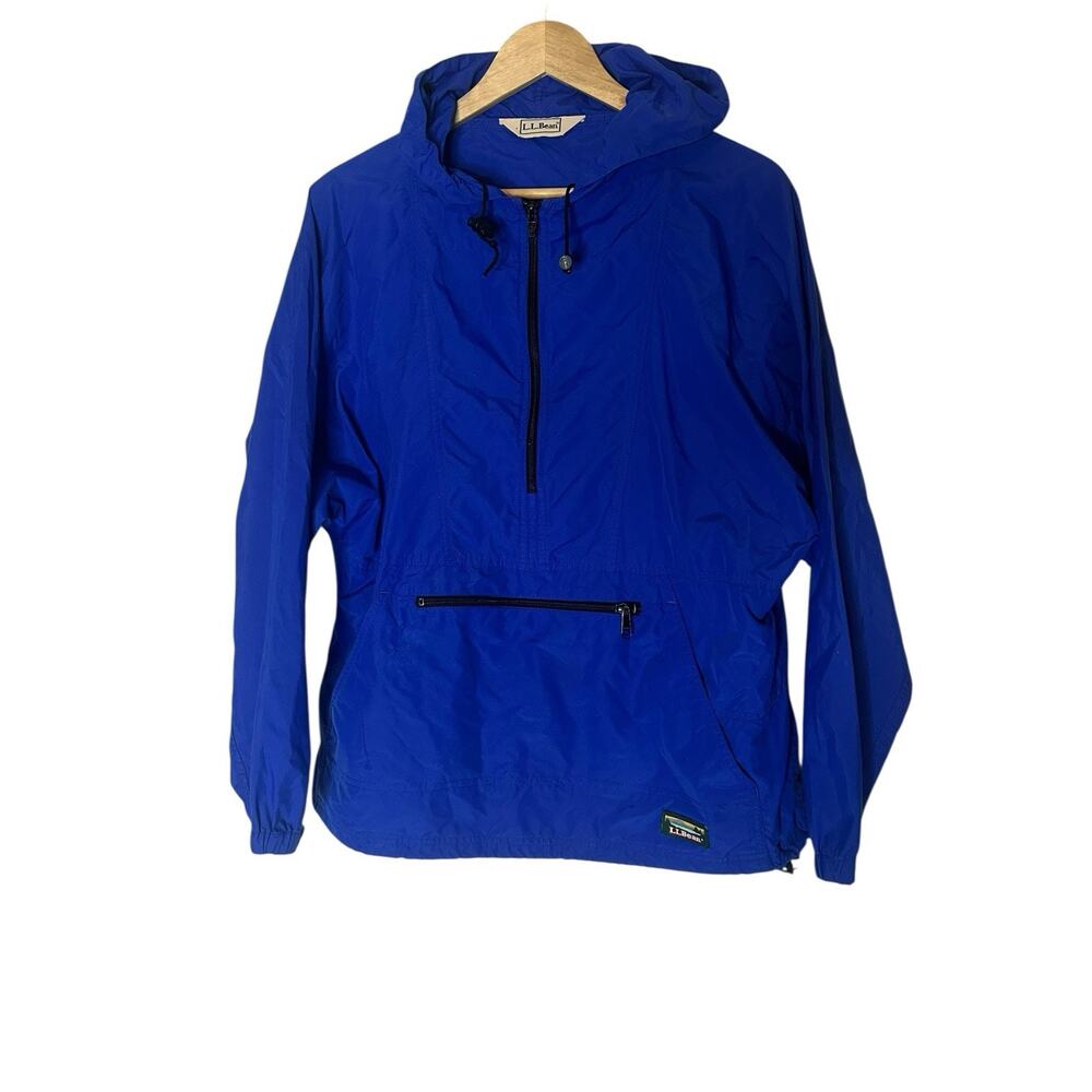 VTG LL Bean Blue Hooded Windbreaker Anorak Hiking Gorpcore Mens Unisex Jacket L